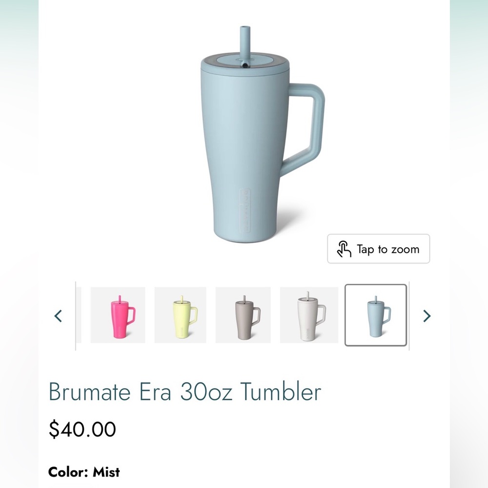 Brumate Era 30oz Tumbler in Mist - Insulated Travel Mug with Handle and Straw